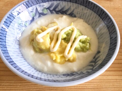 枝豆コーンホタテ貝柱豆乳ヨーグルト♪